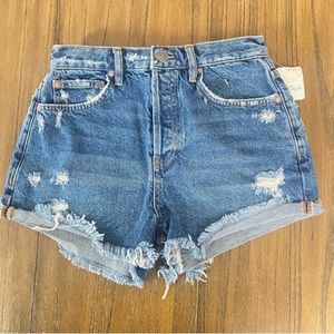 We the Free High rise Lasso distressed denim shorts